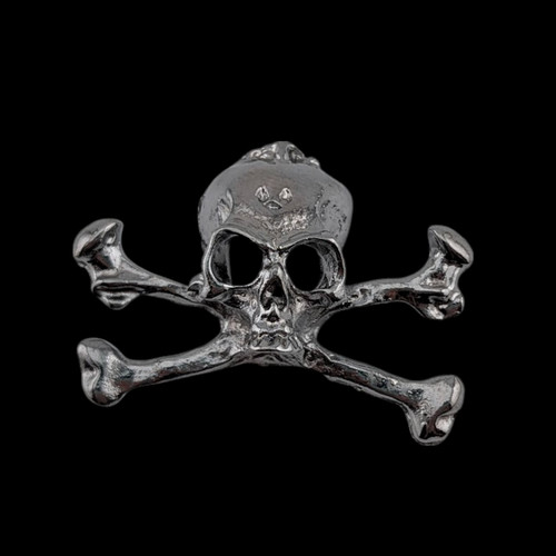 Gunmetal skull crossbones - &,